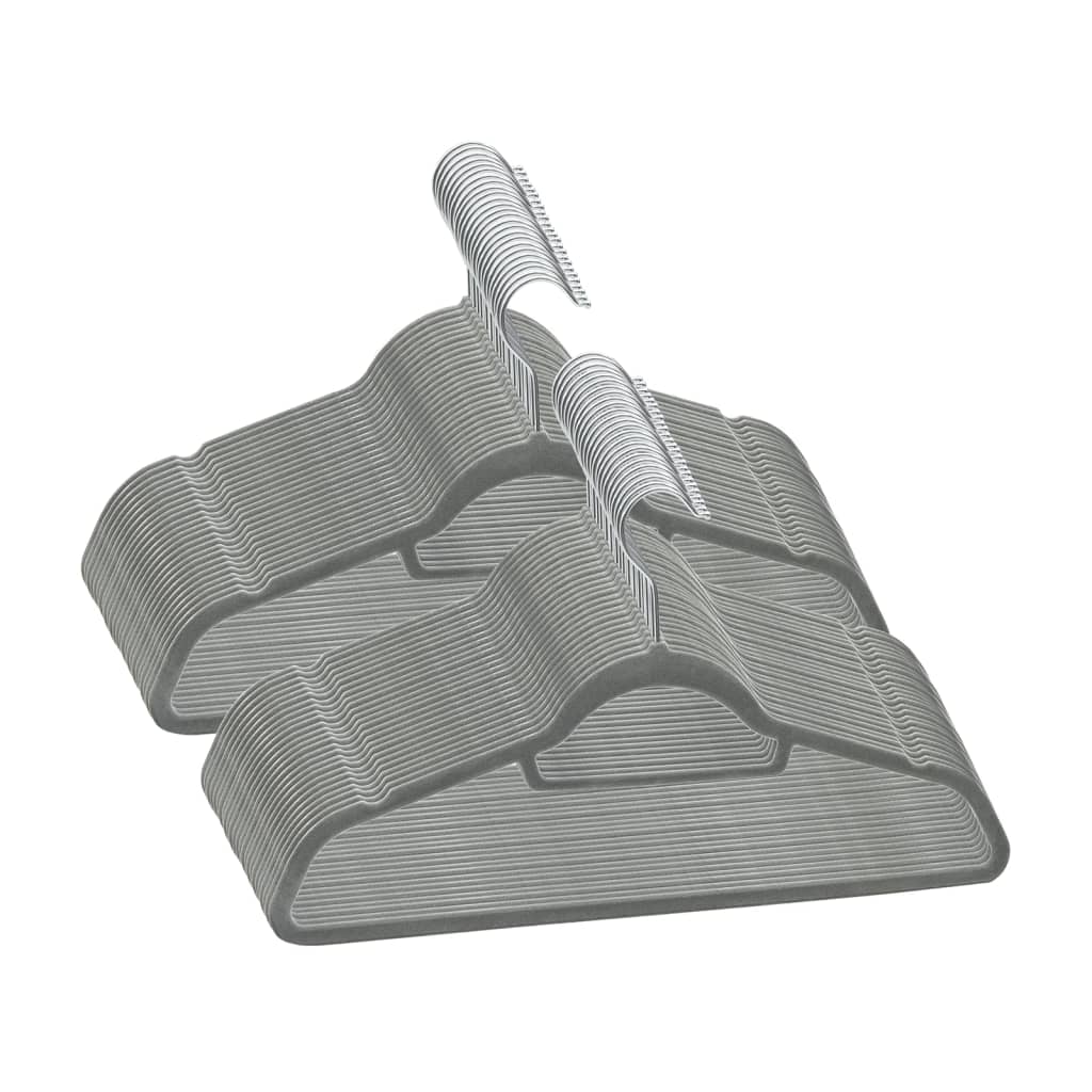 Set Appendiabiti 50 pz Antiscivolo Grigio in Velluto | homemem39
