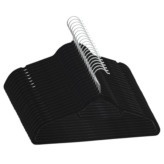 Set Appendiabiti 20 pz Antiscivolo Nero in Velluto - homemem39