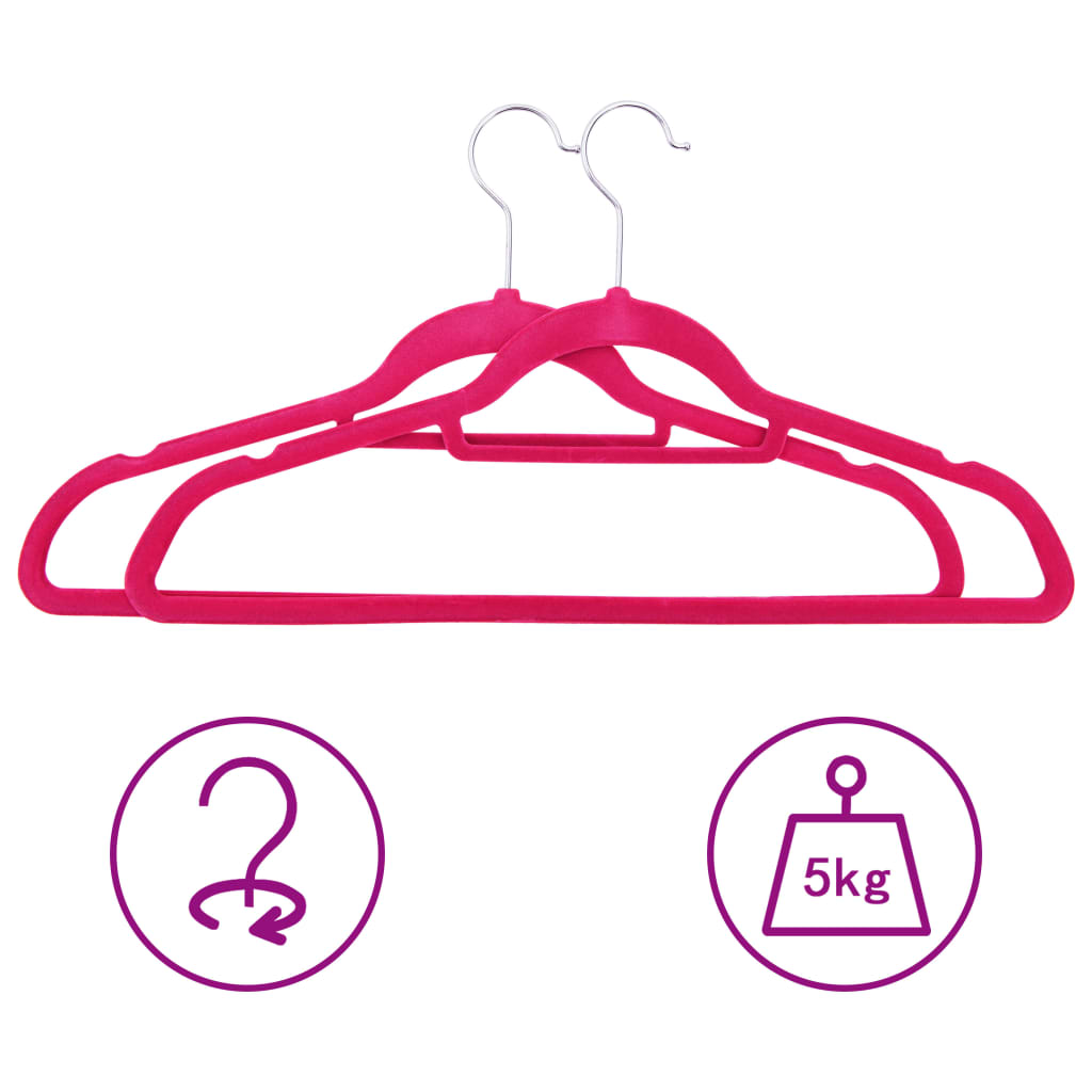 Set Appendiabiti 50 pz Antiscivolo Rosa in Velluto | homemem39