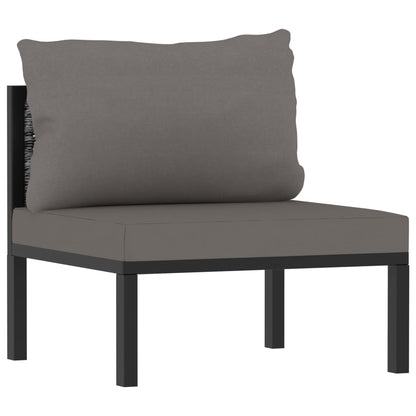 Divano a 3 Posti con Cuscini Antracite in Polyrattan | homemem39