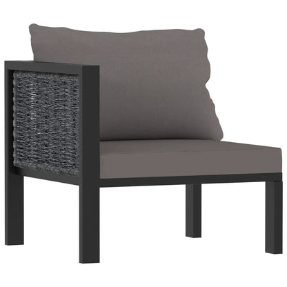 Divano a 3 Posti con Cuscini Antracite in Polyrattan | homemem39