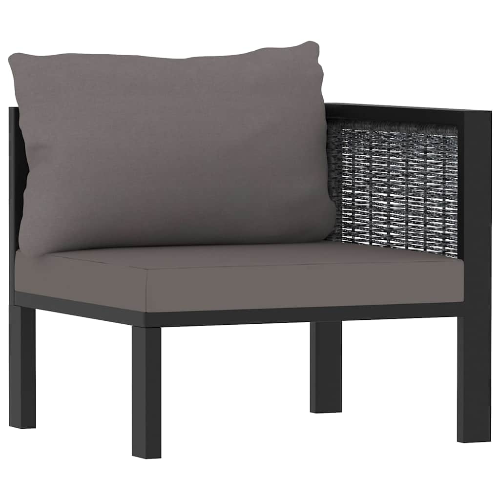 Set Divani da Giardino 7 pz con Cuscini in Polyrattan Antracite