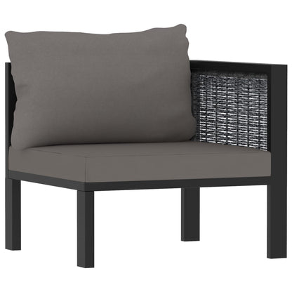 Set Divani da Giardino 8 pz con Cuscini in Polyrattan Antracite | homemem39