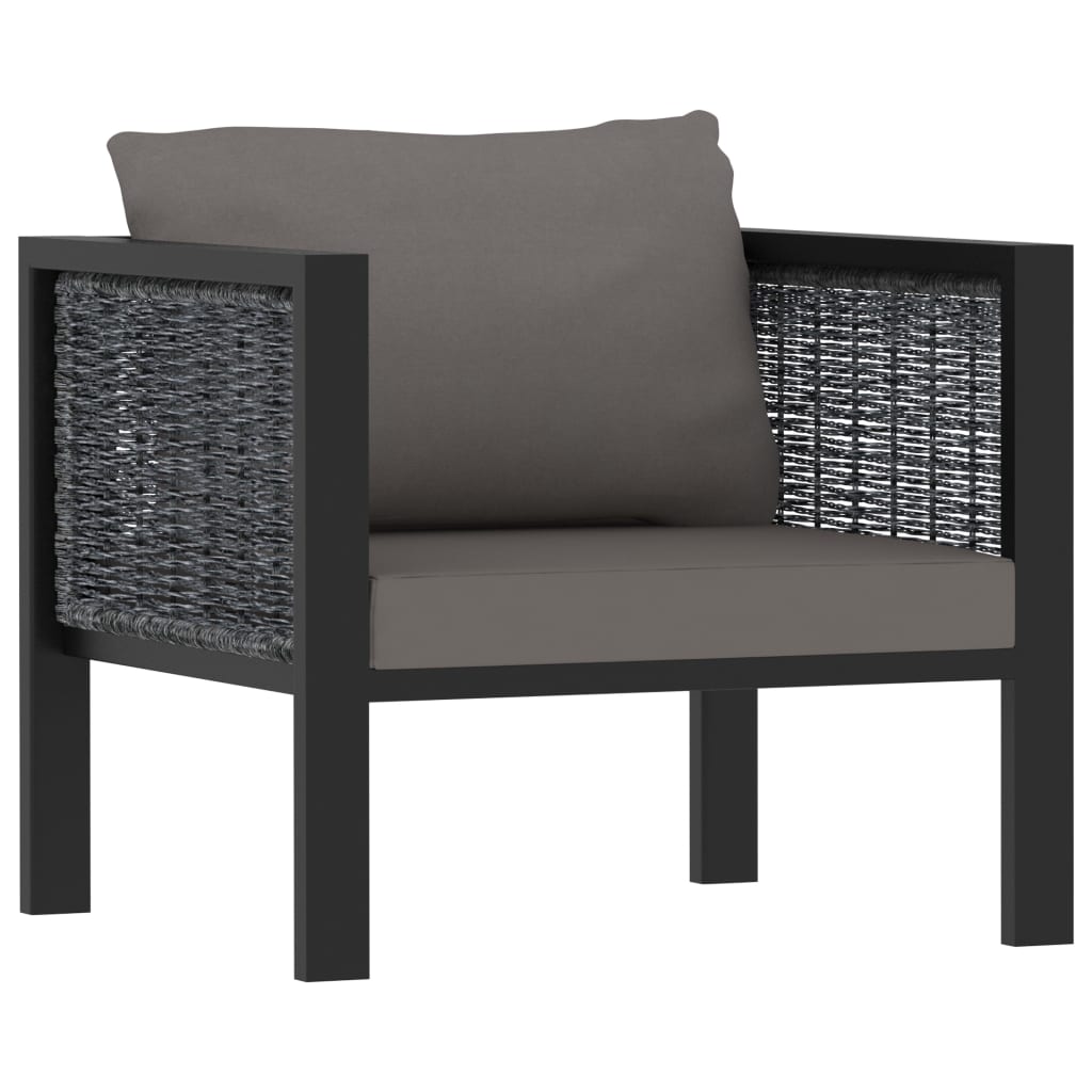Set Divani da Giardino 5 pz con Cuscini in Polyrattan Antracite - homemem39