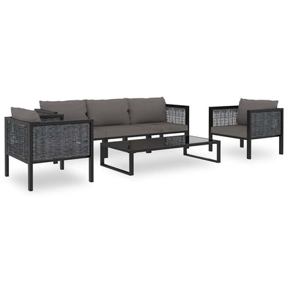 Divano ad Angolo Modulare Bracciolo Destro Polyrattan Antracite