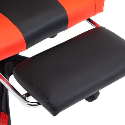 Sedia da Gaming con Poggiapiedi Rossa e Nera in Similpelle | homemem39