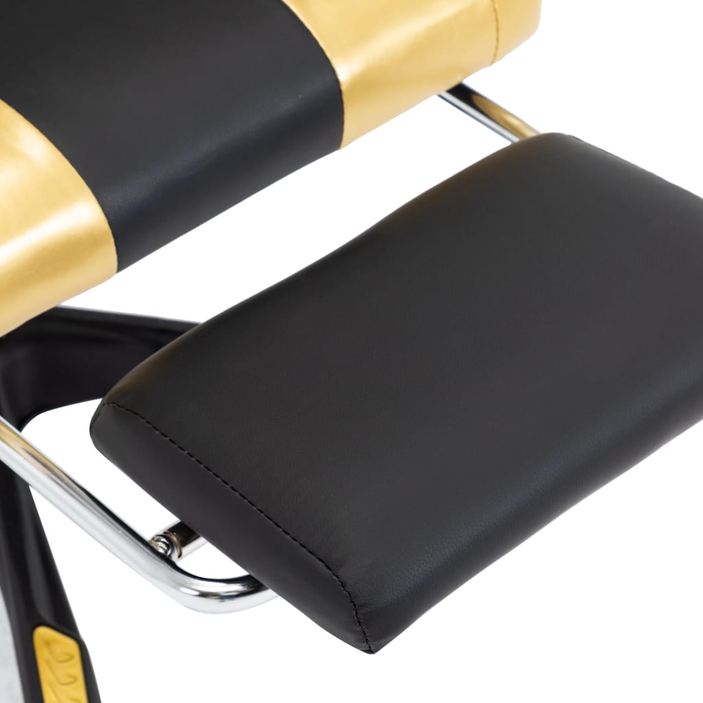 Sedia da Gaming con Poggiapiedi Oro e Nera in Similpelle | homemem39