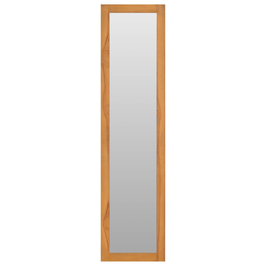 Specchio da Parete con Mensole 30x30x120 cm in Massello di Teak - homemem39