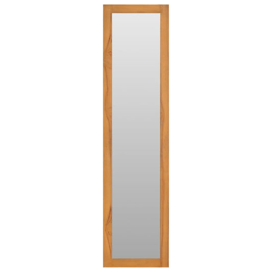 Specchio da Parete con Mensole 30x30x120 cm in Massello di Teak - homemem39