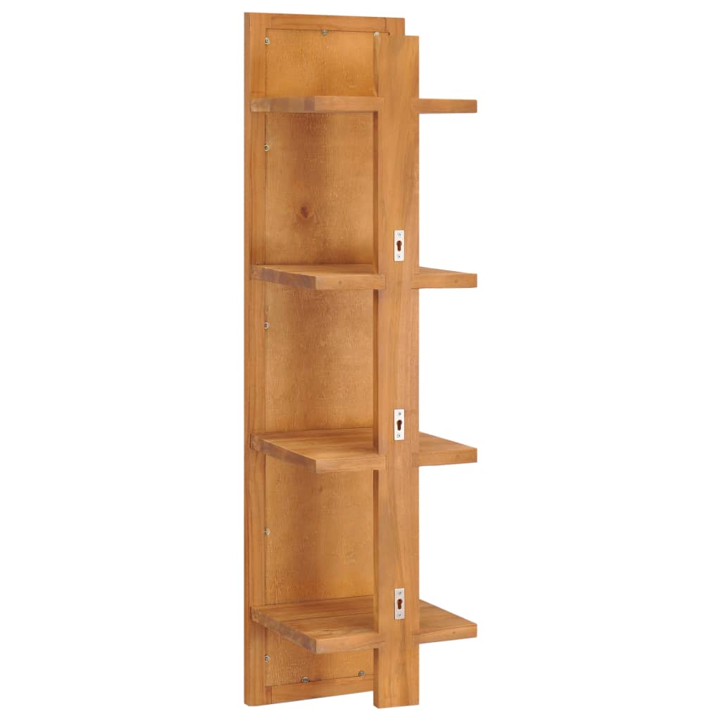 Specchio da Parete con Mensole 30x30x120 cm in Massello di Teak - homemem39