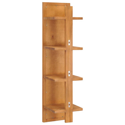 Specchio da Parete con Mensole 30x30x120 cm in Massello di Teak - homemem39