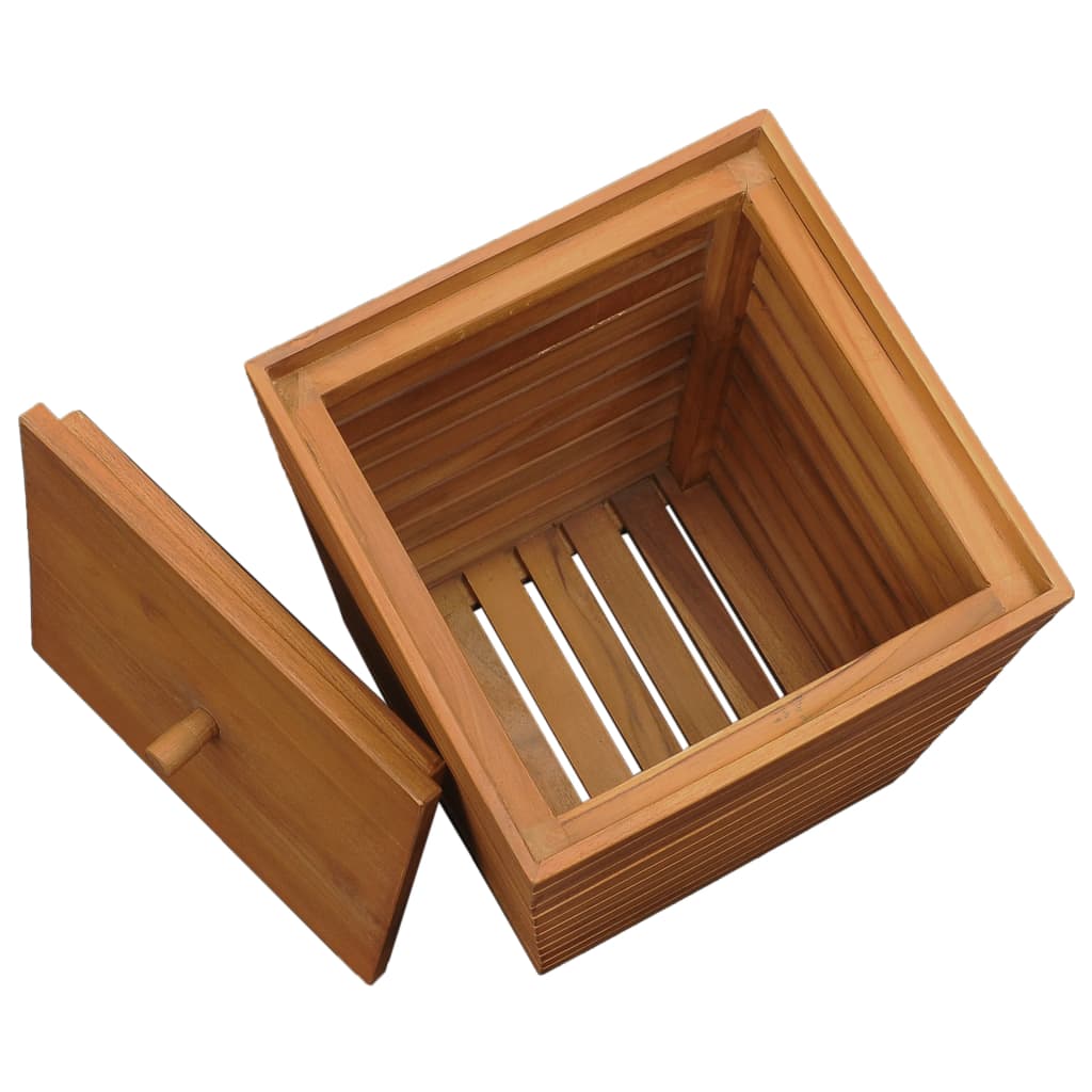 Cesto Portabiancheria 30x30x45 cm in Massello di Teak | homemem39