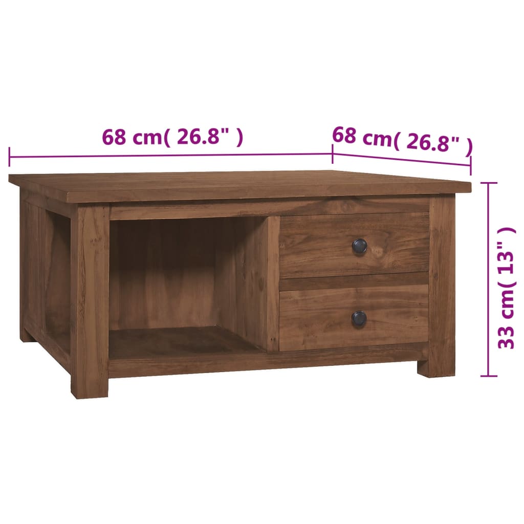 Tavolino da Salotto 68x68x33 cm in Legno Massello di Teak | homemem39