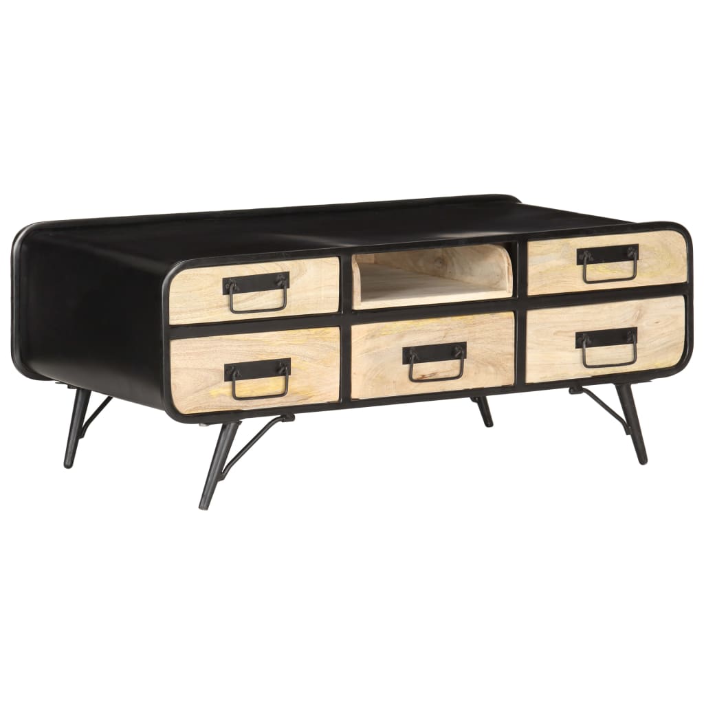 Tavolino da Salotto 100x50x40 cm in Legno Massello di Mango | homemem39