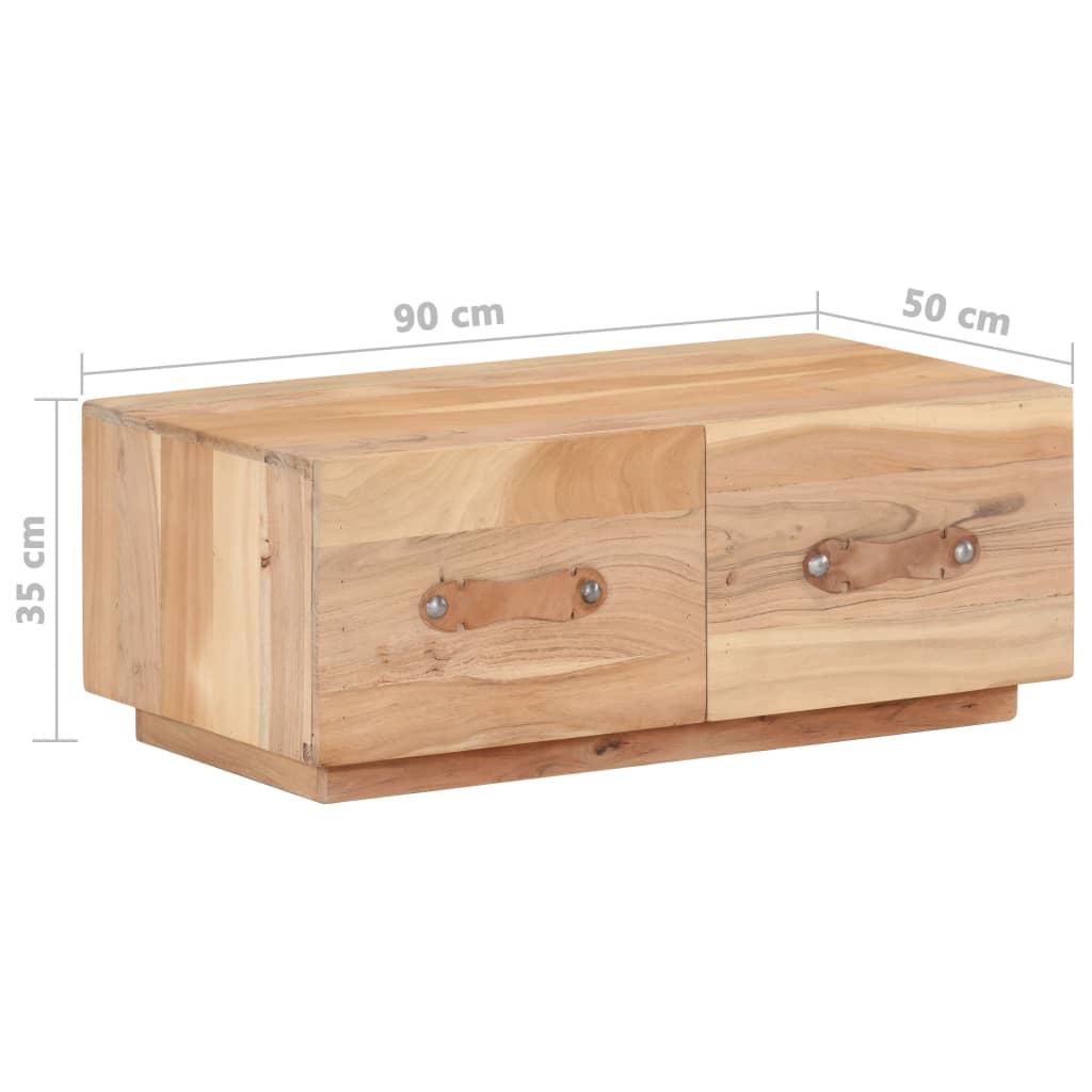 Tavolino da Salotto 90x50x35 cm in Legno Massello di Recupero | homemem39