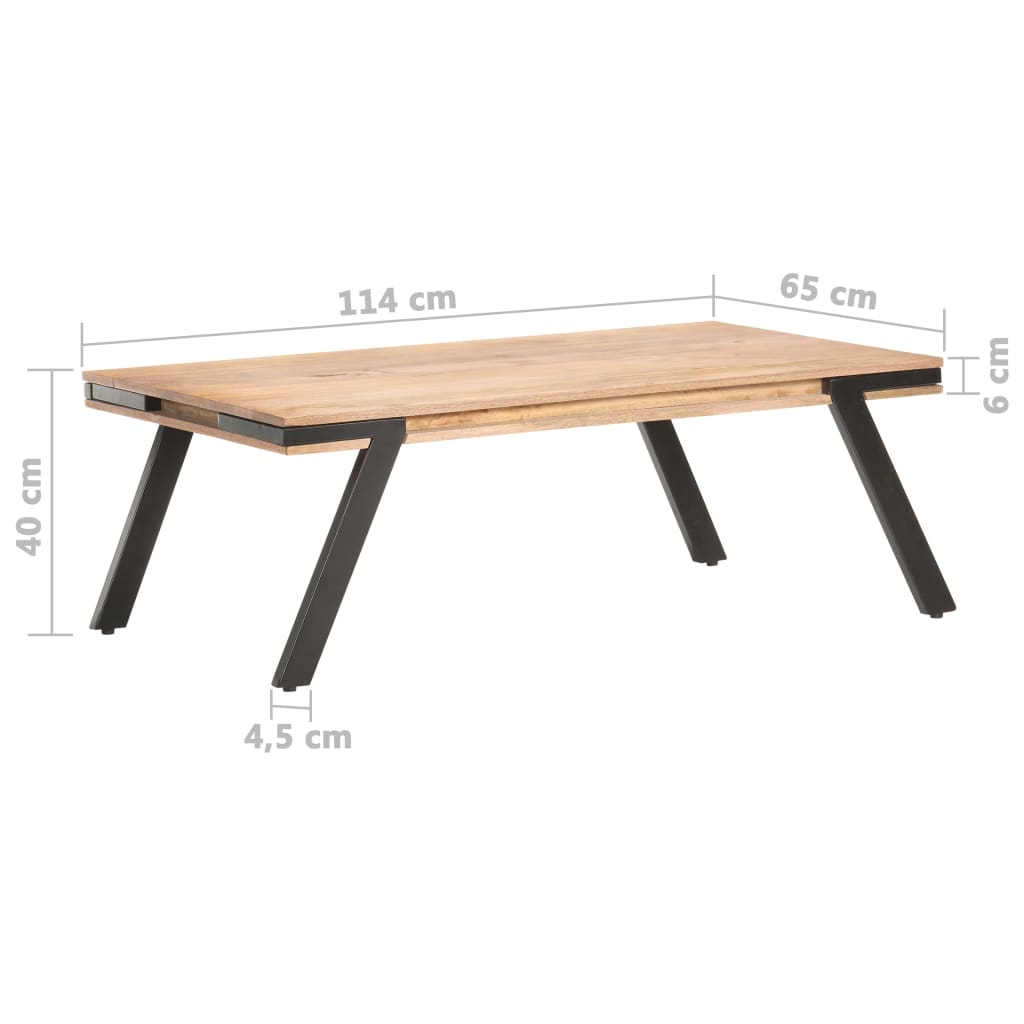 Tavolino da Salotto 114x65x40 cm in Legno Massello di Mango | homemem39