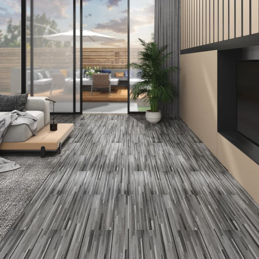 Listoni Pavimento PVC 5,02 m² 2 mm Autoadesivi Grigio a Strisce - homemem39