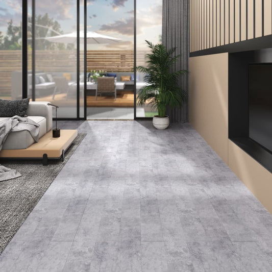 Listoni Pavimento in PVC 4,46 m² 3mm Autoadesivi Grigio Cemento - homemem39