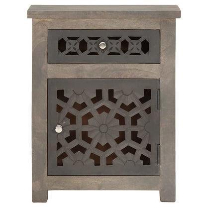 Comodino 40x30x50 cm in Legno Massello di Mango