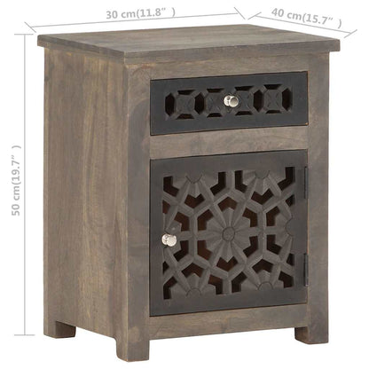 Comodino 40x30x50 cm in Legno Massello di Mango