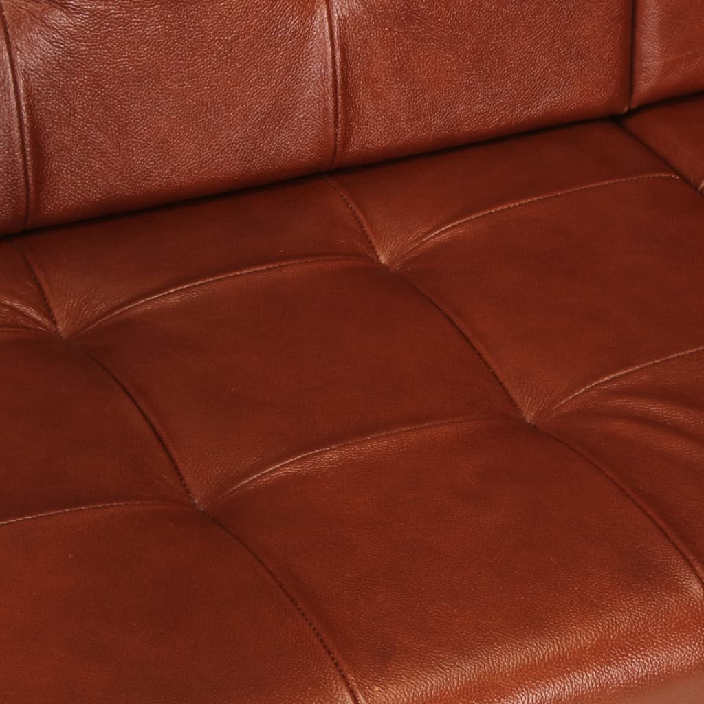 Divano a 2 Posti Marrone in Vera Pelle di Capra - homemem39