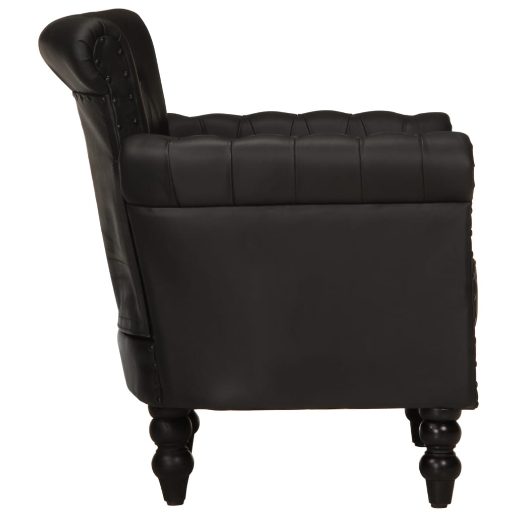 Poltrona Nera in Vera Pelle di Capra - homemem39