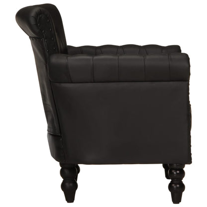 Poltrona Nera in Vera Pelle di Capra - homemem39