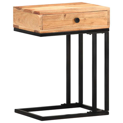 Tavolino Laterale a Forma di U 45x30x61 cm in Massello Acacia