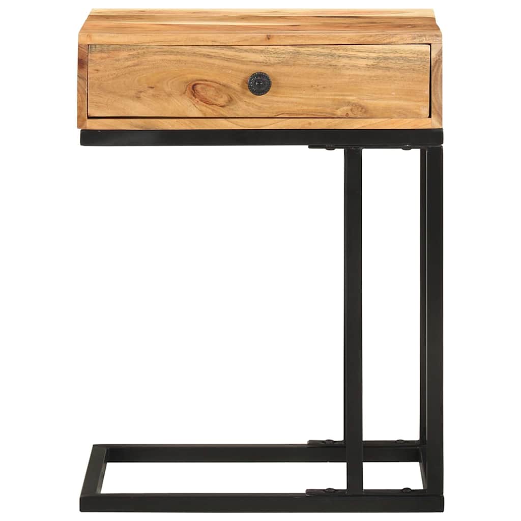 Tavolino Laterale a Forma di U 45x30x61 cm in Massello Acacia