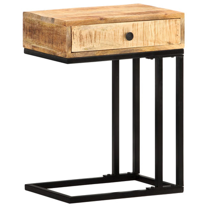 Tavolino Laterale a Forma di U 45x30x61 cm in Massello di Mango | homemem39