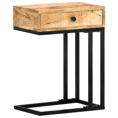 Tavolino Laterale a Forma di U 45x30x61 cm in Massello di Mango