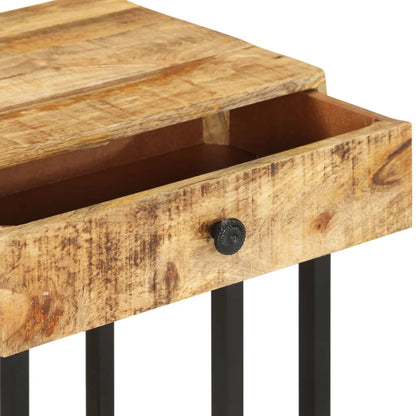 Tavolino Laterale a Forma di U 45x30x61 cm in Massello di Mango - homemem39