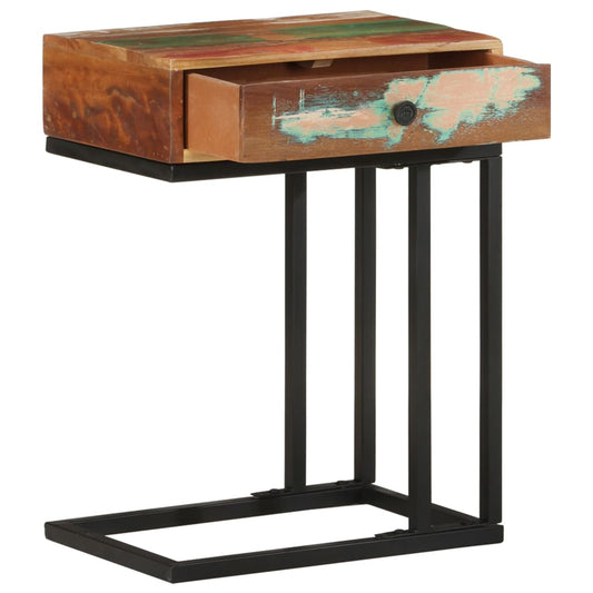 Tavolino Laterale a Forma di U 45x30x61 cm in Legno di Recupero | homemem39