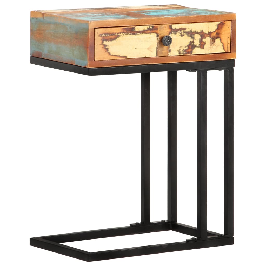 Tavolino Laterale a Forma di U 45x30x61 cm in Legno di Recupero | homemem39