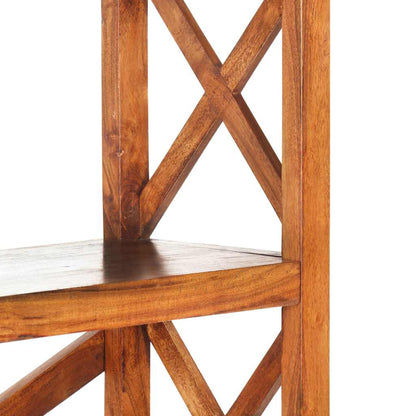 Libreria Legno Massello Acacia Finitura Ambra