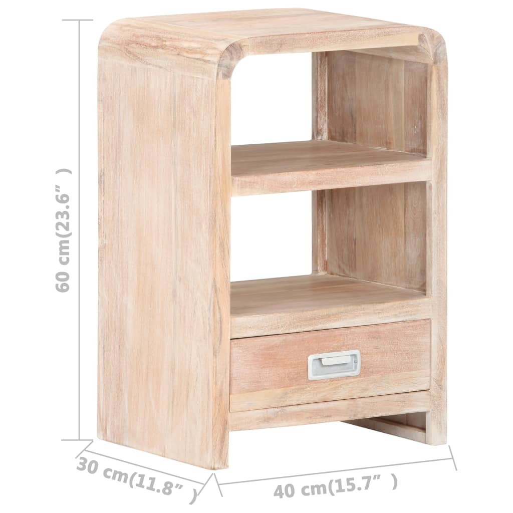 Comodino 40x30x60 cm in Legno Massello di Acacia | homemem39