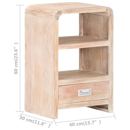 Comodino 40x30x60 cm in Legno Massello di Acacia - homemem39