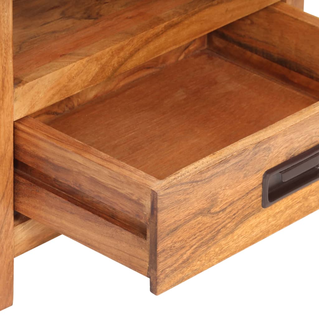 Comodino 40x30x60 cm in Legno Massello Acacia Finitura Ambra