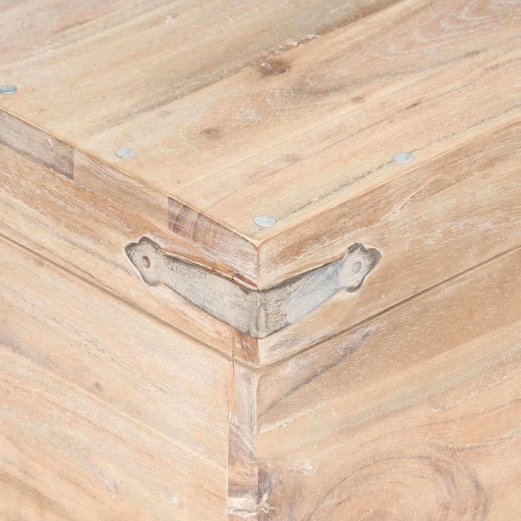 Baule 40x40x40 cm in Legno Massello di Acacia - homemem39