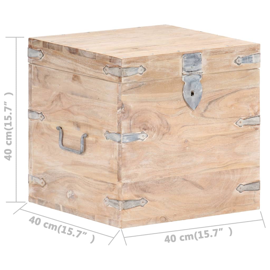Baule 40x40x40 cm in Legno Massello di Acacia - homemem39