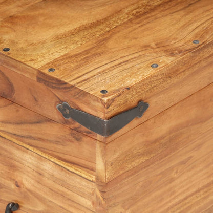 Baule 90x40x40 cm in Legno Massello di Acacia - homemem39