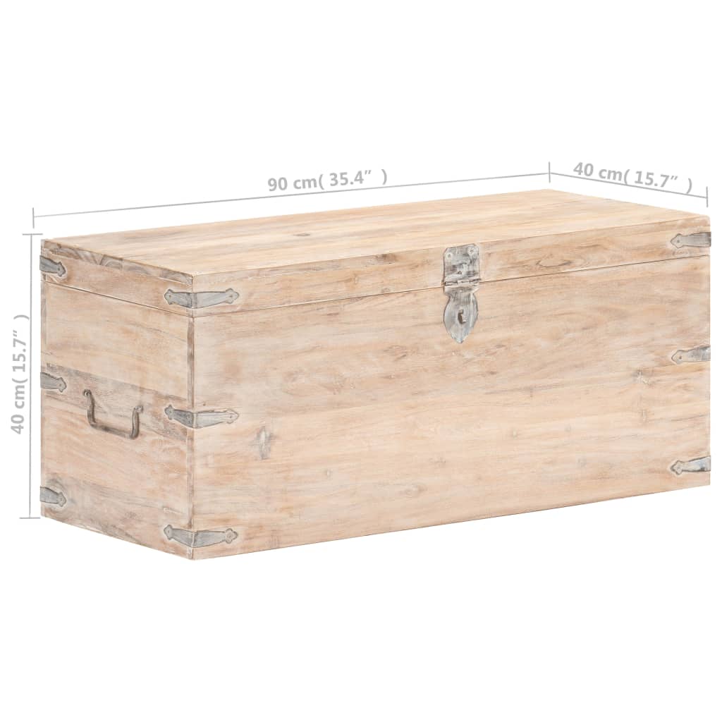 Baule 90x40x40 cm in Legno Massello di Acacia - homemem39