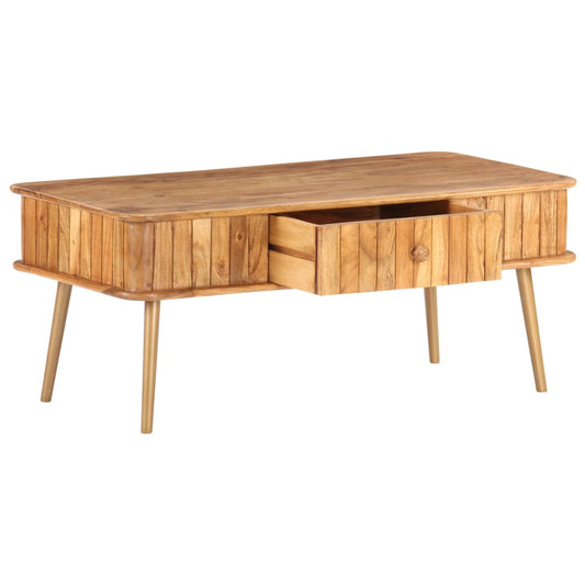 Tavolino da Salotto 100x50x40 cm in Legno Massello di Acacia | homemem39