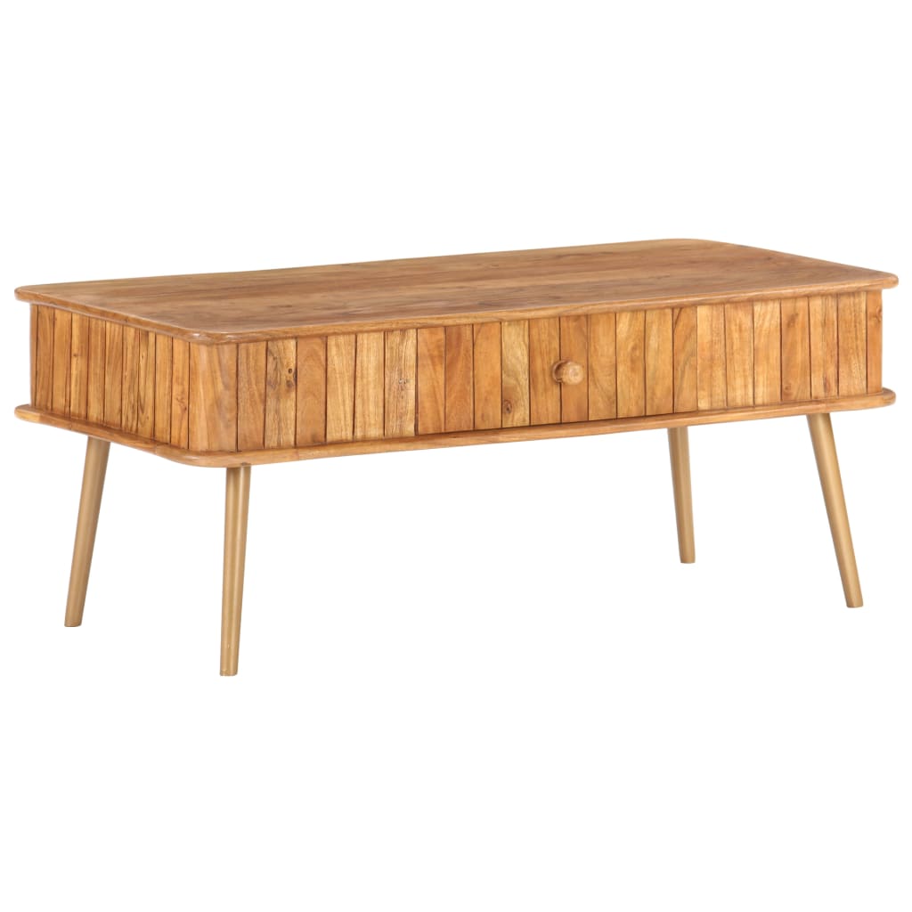 Tavolino da Salotto 100x50x40 cm in Legno Massello di Acacia | homemem39