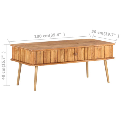 Tavolino da Salotto 100x50x40 cm in Legno Massello di Acacia | homemem39
