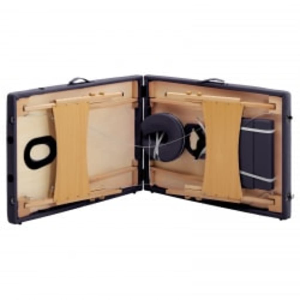 Lettino da Massaggio Pieghevole a 2 Sezioni in Legno Viola - homemem39