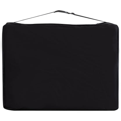 Lettino Massaggio Pieghevole 4 Zone in Alluminio Nero e Rosa | homemem39
