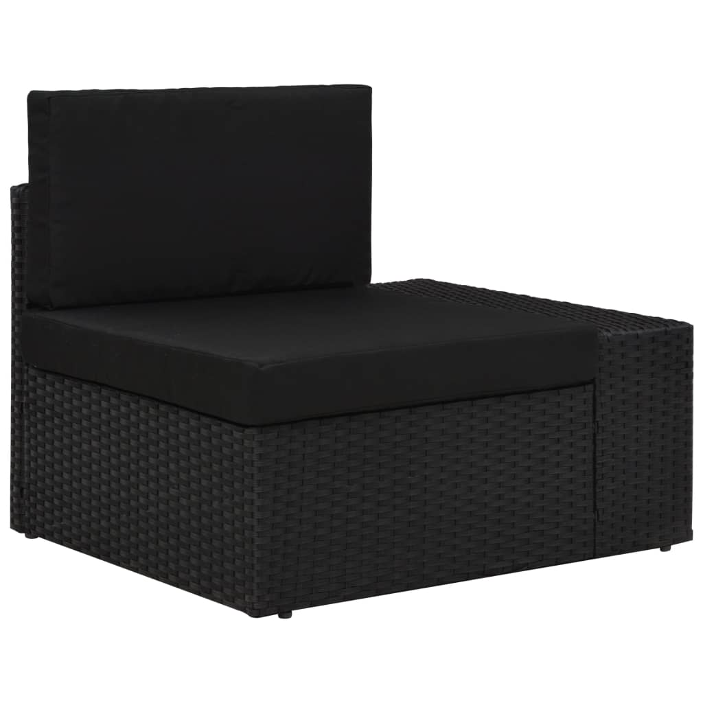 Set Divani da Giardino 5 pz in Polyrattan Nero | homemem39