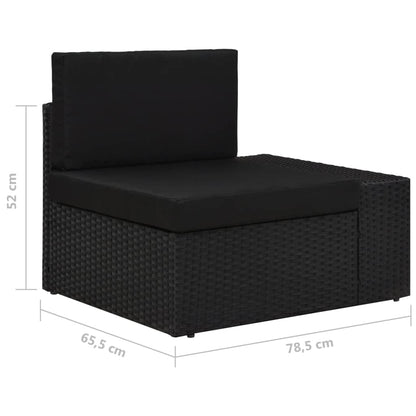 Set Divani da Giardino 5 pz in Polyrattan Nero | homemem39