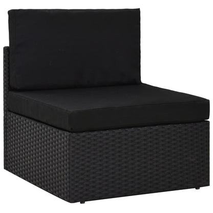 Set Divani da Giardino 7 pz in Polyrattan Nero